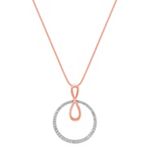 Diamond Circle Pendant in 14k Rose & White Gold (18 in.)