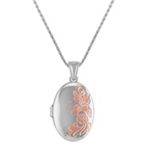 Oval Sterling Silver Locket with Rose Accents (24)