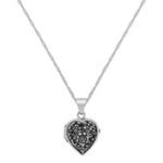 Heart Locket in 14k White Gold (18 in.)