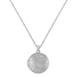 14k White Gold Round Locket (18 in.)