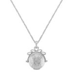 14k White Gold Spinning Locket (18 in.)