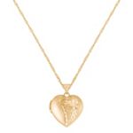 Engraved 14k Yellow Gold Heart Shaped Locket (18 in.)