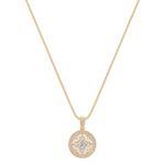 Princess Cut and Round Diamond Circle Pendant (18 in.)