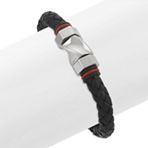 Modern Leather and Stainless Steel Bracelet (8.5)