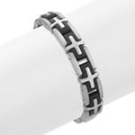Stainless Steel Bracelet with Cross Pattern (8.5 in.)