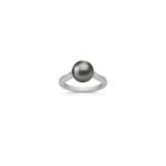 9mm Cultured Tahitian Pearl and Diamond Ring
