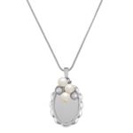 Engravable Sterling Silver Pendant with 5mm Cultured Freshwater Pearls (24 in.)