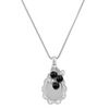 Engravable Sterling Silver Pendant with Black Agate Beads (24)