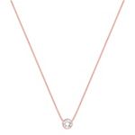Round White Sapphire Pendant in 14k Rose Gold (18 in.)
