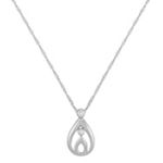 Sterling Silver and Diamond Mother & Child Pendant (20 in.)