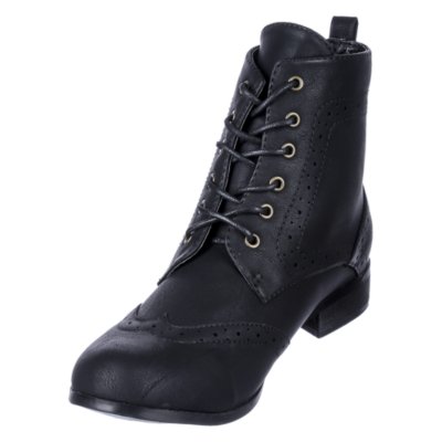 Anna Low Heel Bootie Women's Black Ankle Boot | Shiekh Shoes