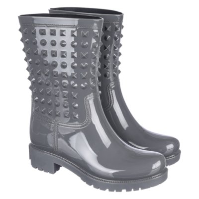 beige rain boots