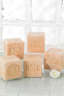 Carved Monogram Candle