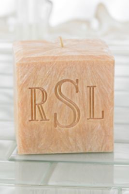 Carved Monogram Candle