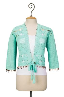 Crochet Beaded Tie Top