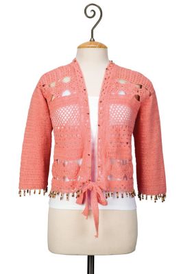 Crochet Beaded Tie Top