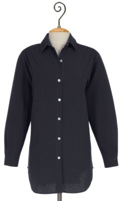 Women's Plus Size Classic Cotton Gauze Big Shirt - Black