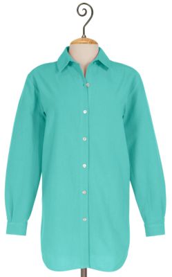 Classic Cotton Gauze Big Shirt - Blue