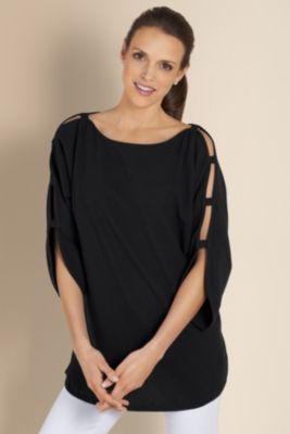 Slit Sleeve Gauze Tunic