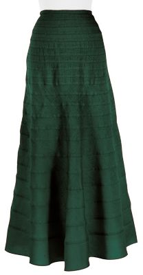 Women's Tall Long Cotton Lined Tiered Linen Arielle Skirt - Gree