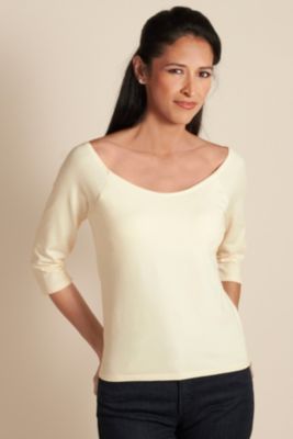 Women's Underwire 3/4 Sleeve Tee - White