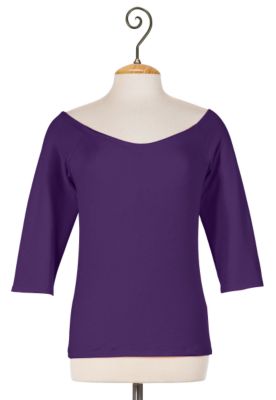 Women's Underwire 3/4 Sleeve Tee - Purple