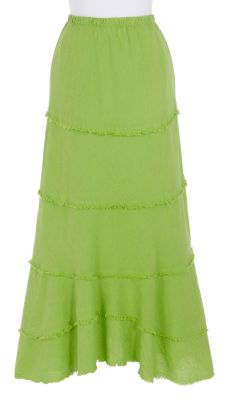 Gauze Tiered Skirt - Green