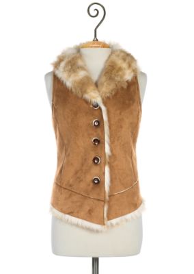 Reversible Fur Vest   Brown