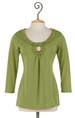 Ruffled Keyhole Top