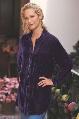 Silk Velvet Boyfriends Shirt