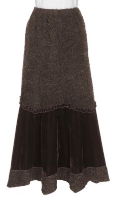 Boucle and Velvet Skirt