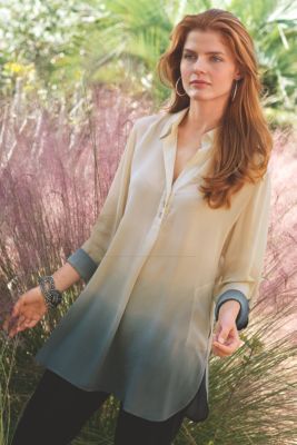Womens Silk Ombre Shirt