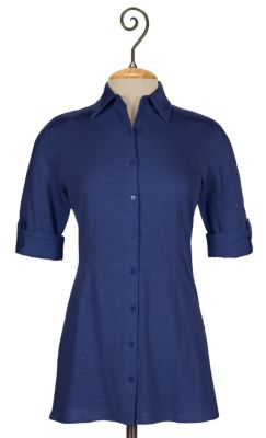 Plus Size Knit Button Down Shirt