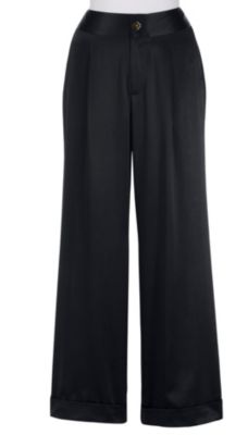 Tall Vintage Silk Ankle Pant - Black