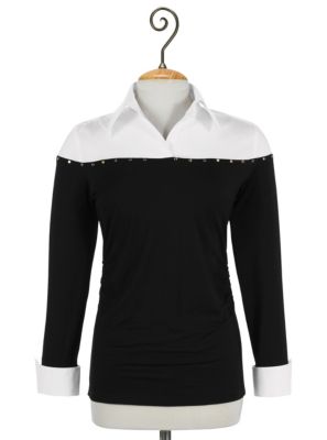 Plus Size Bella Combo Top - Black
