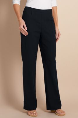 Women's Straight Leg Gauze Pant - Black