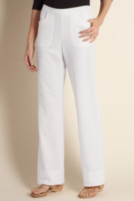 Women's Straight Leg Gauze Pant - White