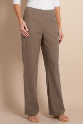 Women's Straight Leg Gauze Pant - Brown