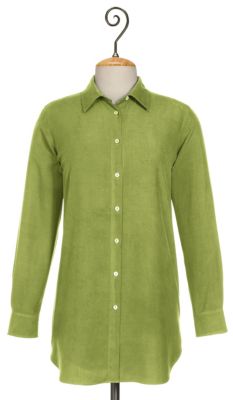 Women's Vintage Silk Big Shirt - Green