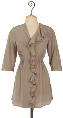 Women's Silk Nicolette Top - Brown