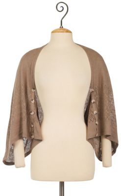 Pointelle Shrug - Brown