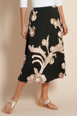 Women's Acanthus Knit Skirt  - BLACK/GOLD