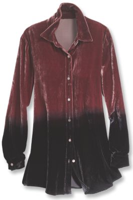 Silk Velvet Ombre Shirt