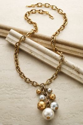 Silk Pearl Cluster Necklace