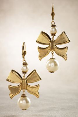 Gold Bow Earrings