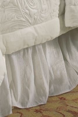 Provencal Silk Bedskirt   White