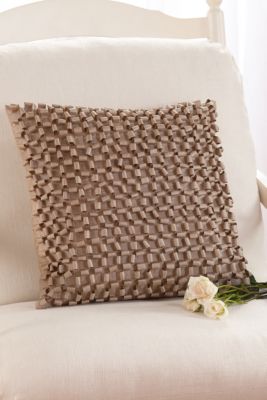Ribboned Accent Pillow - Brown