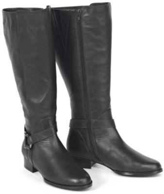 Wide Shaft Leather Riding Boot