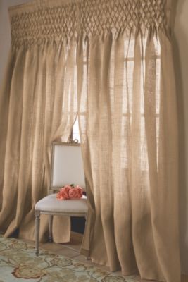 SMOCKED JUTE DRAPERY PANEL
