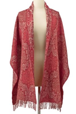 Damask Tapestry Shawl - RED